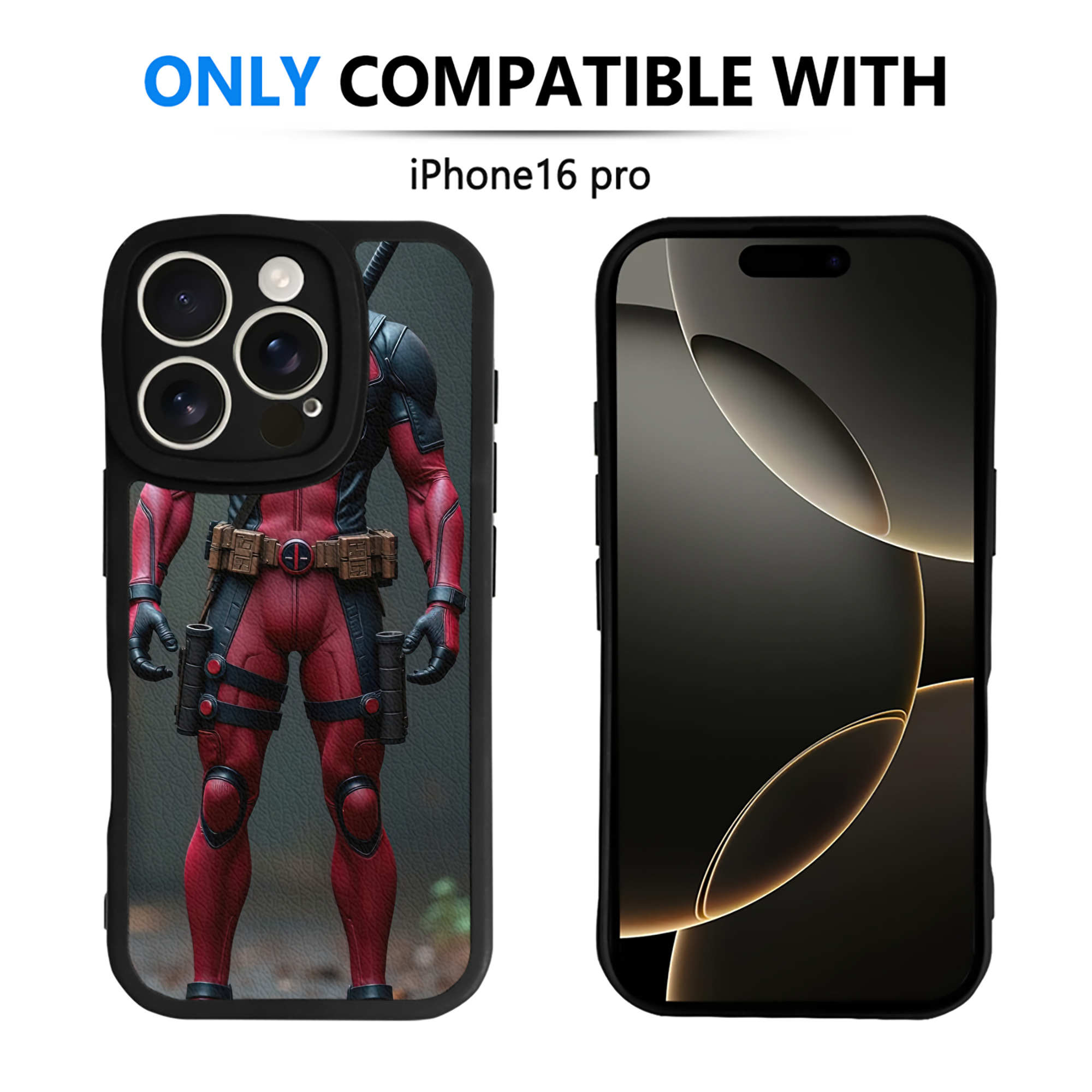 （画像用） Deadpool デッドプール 【iPhone 16シリーズ対応】シリコンスマホケース（レザー調） 材質：シリコン
